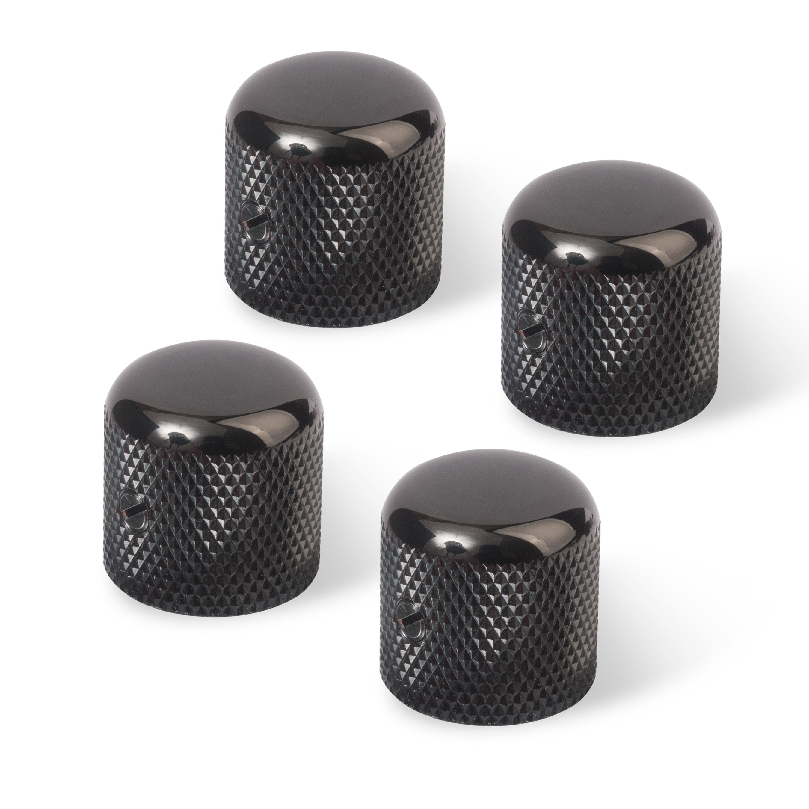 Golden Age Dome Knob, Black, 6mm shaft 4 pack