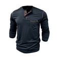 thumbnail image 2 of GXFC Men Henley T Shirts Long Sleeve Shirts Tee Top with Pocket, 2 of 7