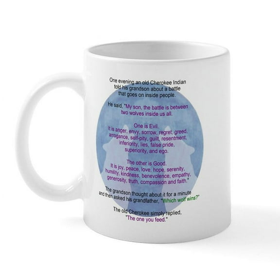 CafePress - Wolf Wisdom Mug - 11 oz Ceramic Mug - Novelty Coffee Tea Cup