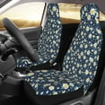 thumbnail image 2 of Zufioo Daisy Floral B Full Set Car Seat Covers with Soft Padding 2PCS Universal Auto Front Seats Protector Fits Cars, SUVs, Sedans, and Trucks, 2 of 7
