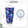 thumbnail image 4 of Fuzoiu cool crystal Skull flower Print 20oz Tumbler, Stainless Steel Vacuum Insulated Car Cup, Insulated Coffee Mug,Travel Mug with Lid,Thermal Cup for Outdoor-Without Straw, 4 of 8