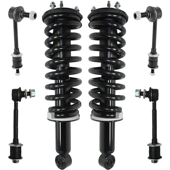 Detroit Axle - Complete Front Quick Strut Assembly   Front & Rear Sway Bar Links Replacement for 1996-2002 Toyota 4Runner V6 4WD - 6pc Set