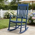 thumbnail image 2 of Ktaxon Solid Poplar Wood Rocking Chair, High Back Ergonomic Patio Rocker for Lawn Porch Garden Indoor Outdoor, Navy Blue, 2 of 13
