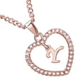 thumbnail image 4 of Qarigey Collar con colgante de corazón de cristal de oro rosa de 26 letras, cadena para clavícula, regalo para pareja Ropa, zapatos y accesorios Miscelánea Y, 4 of 4