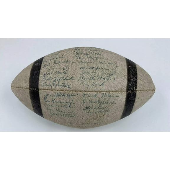 1956 New York Giants NFL Champions Team Signed Football With Mickey Mantle JSA