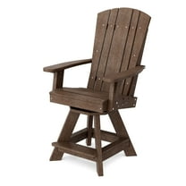Wildridge Heritage Swivel Balcony Chair, Tudor Brown - Outdoor Weather Resistant Recycled Plastic Furniture for Patio