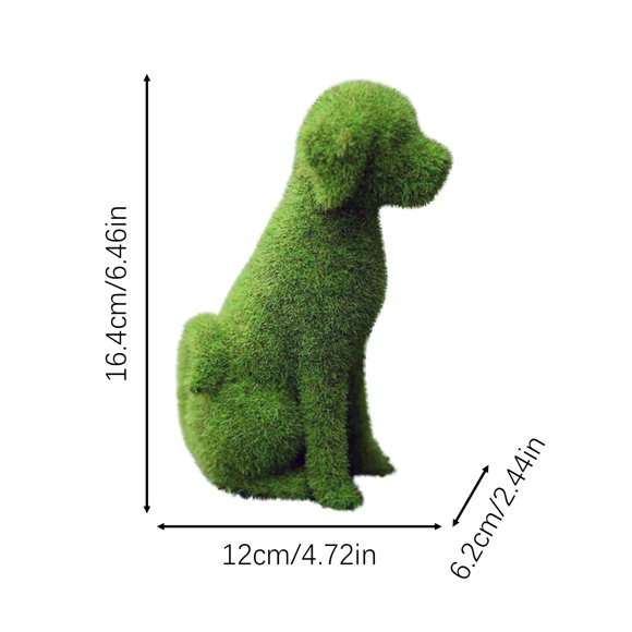 WRKEKC Clearance Dog Statues Flocking Dog Figurine Garden Garden Figurines Standing Moss Covered Spring Artificial Grass Dog Garden Miniature for Garden Yard