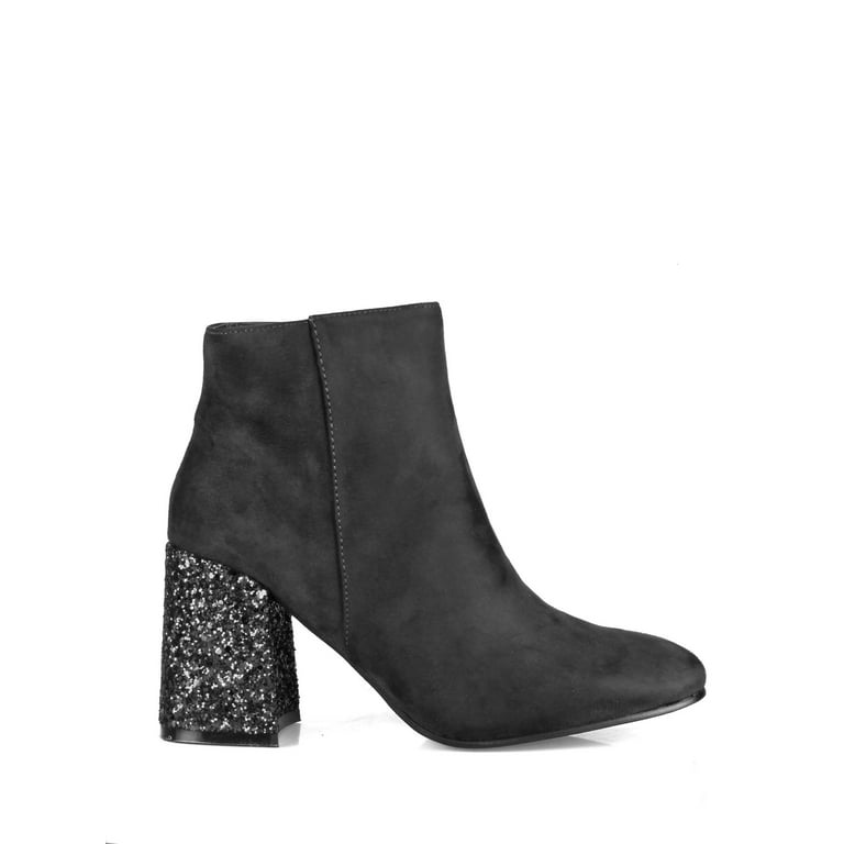 Glitter heel boots store