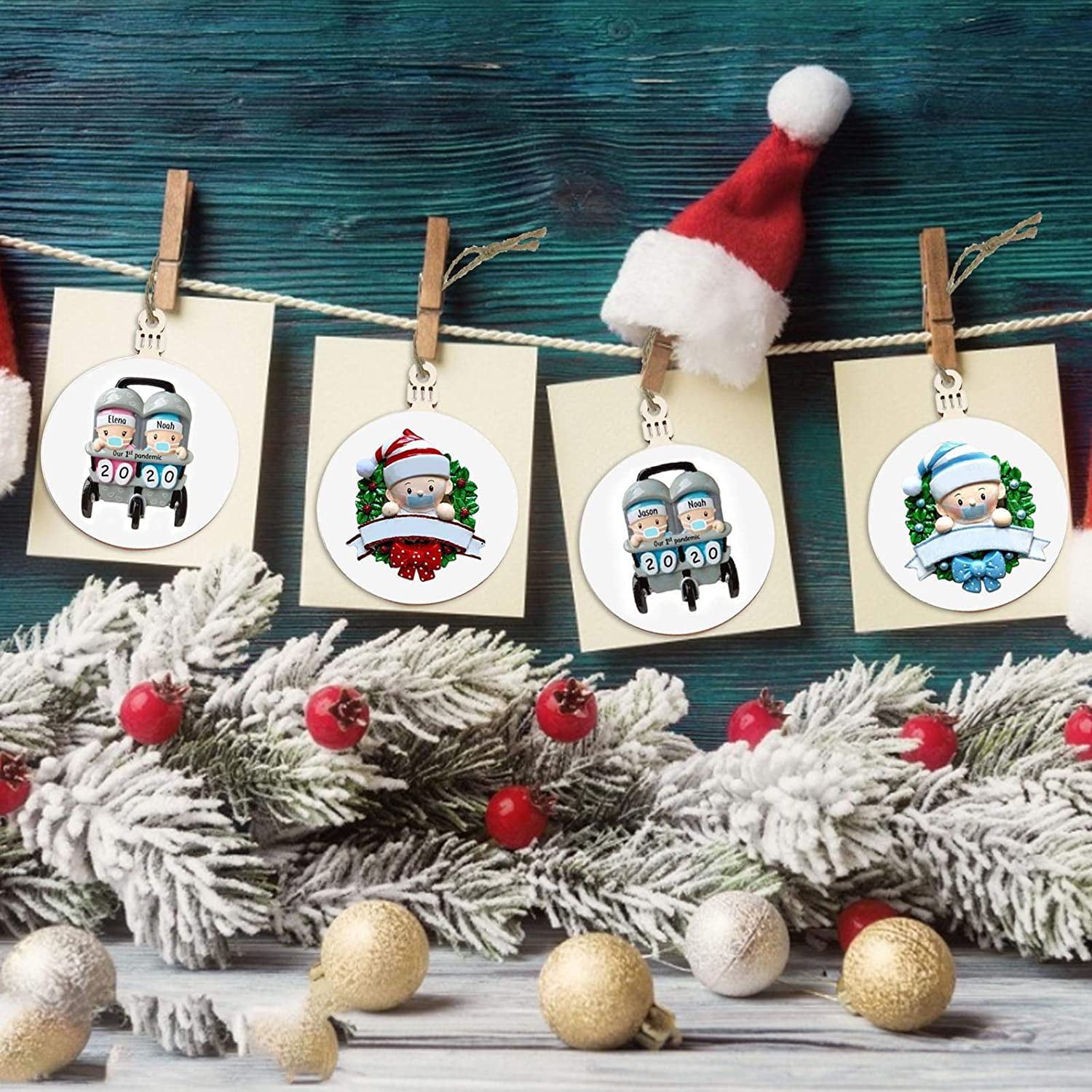 Personalised/Blank Wooden Christmas Tree Hanging Decoration Craft Embellishments 