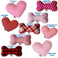 thumbnail image 2 of Pet and Dog Plush Heart or Bone Toy, "Valentine's Day Plaids, Dots  Chevron Group" (Available in different sizes and patterns!), 2 of 9