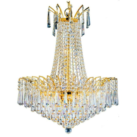 Artistry Lighting Victoria Drop Collection 24"x24" Gold 11-Light Hanging Crystal Chandelier