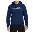 thumbnail image 2 of Classic Cursive Christian Faith Quote Inspirational/Christian Unisex Graphic Hoodie Sweatshirt, Navy, 2XL, 2 of 3
