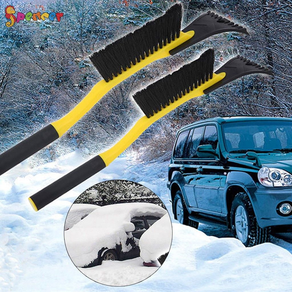 Black WindCar Snow Ice Scraper 2 Pack Heavy-Duty Snows Scrape Remover with Foam Handle for Car Windshield Window Glass Frost Scraping