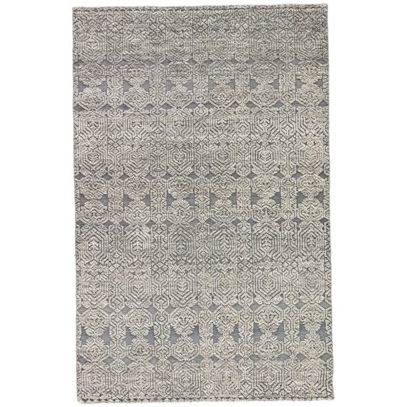Hand-Knotted Medallion Area Rug in Gray and White (3 ft. L x 2 ft. W)