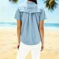 thumbnail image 5 of HongQid Womens Button Down Shirts Short Sleeve Collared Button Up Casual Blouses Loose Tops with Two Pocket, 5 of 7