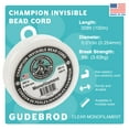 thumbnail image 3 of Gudebrod Champion 100m (328ft) 0.25mm Invisible Monofilament Clear Beading Cord, 3 of 6