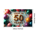 thumbnail image 3 of Celebration Backdrop Cheers to 50 Years Banner Background Party Supplies Photography Props Anniversary Decoration Decor Star Confetti, 3 of 4
