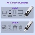 thumbnail image 2 of YUOY USB 2.0 Flash Drive Swivel USB-A & Type-C, 16GB Thumb Drive Wide Compatibility for Smartphones, Tablets, Laptops & More, 5  Pack Memory Stick, 2 of 7