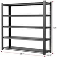 thumbnail image 4 of NadooLite 5 Tier Heavy Duty Steel Storage Rack,2500LBS Capacity Garage Shelving Unit,Garage Shelving,Adjustable Commercial Shelves 59"W x 20"D x 72"H, 4 of 10