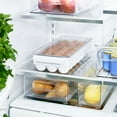 thumbnail image 4 of iDesign Fridge Binz BPA-Free Plastic Stackable 21 Egg Holder, White, Clear, 4 of 8