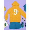 thumbnail image 3 of Number 9 With Flowers Hoodie Juniors -Image by Shutterstock,  Small, 3 of 4