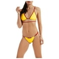 thumbnail image 2 of QLEICOM Womens Swimsuits Tummy Control Plus Size Swimsuit Coverup Bandeau Bandage Bikini Set Push-Up Brazilian Swimwear Beachwear Swimsuit Yellow L, 2 of 6
