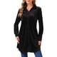 thumbnail image 1 of INSPIRE CHIC Vestido Mini Casual de Manga Larga de Terciopelo con Botones para Mujeres, Tops de Tunica con Solapa, Negro L, 1 of 1