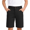 thumbnail image 2 of Bainana Shorts For Girls Child Solid Color Elastic Waist Straight Leg Shorty Breathable Casual Little Girls School Casual Wear Basic Short Black Size 9-10 Years, 2 of 8