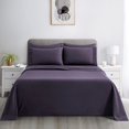 thumbnail image 4 of Marina Decoration Ultra Soft Silky Deep Pocket Solid Rayon from Bamboo Bedding All Season Sheet Set, Eggplant Color, 4 of 8