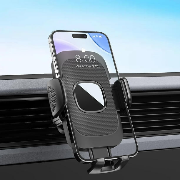 Soporte ajustable para teléfono móvil con ventilación de aire y gancho metálico - Soporte universal para móvil para coche, compatible con smartphones