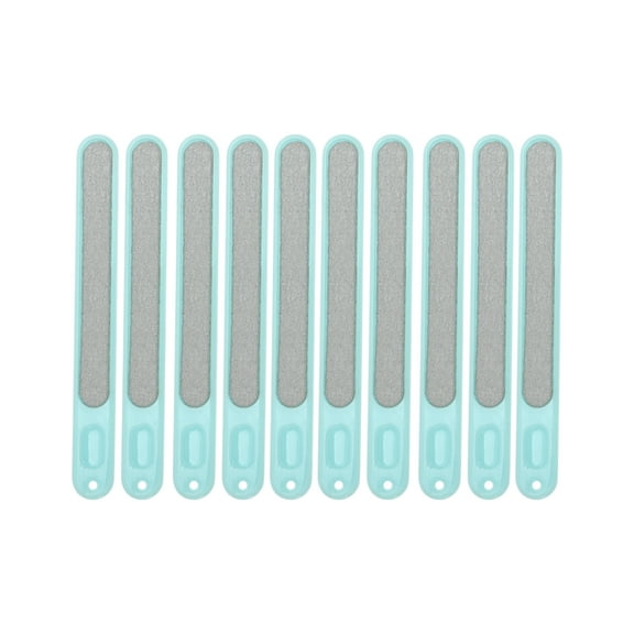 Unique Bargains 10 Pcs Durable Plastic Nail Files Light Blue
