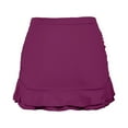 thumbnail image 4 of Women's High Waisted Ruched Swim Skirt with Built-in Brief - Polyester/Spandex, Elastic Waist with Drawstring, Sexy Lace Cutout, Suitable for Swimming/Beach Holidays, 4 of 5