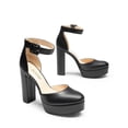 thumbnail image 2 of Sandalia DREAM PAIRS con Tacón Grueso Alto y Plataforma Negra, 2 of 7