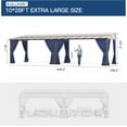 thumbnail image 3 of Kullavik  10' × 28' Hardtop Gazebo for Patio, Wall-Mounted Lean to Gazebo Pergola with Sloping Roof and Durable Aluminum Frame, Large Heavy Duty Awnings for Decks,Backyard, Navy Blue, 3 of 6