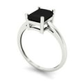 thumbnail image 2 of 2 ct Emerald Cut Natural Onyx Solitaire 18K White Gold Womens Engagement Ring, 2 of 5