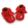 thumbnail image 6 of SOFMUO Baby Girls Mary Jane Flats Non-Slip Soft Rubber Sole Bowknot Infant Slippers Toddler Princess Dress Walking Shoes(Red,0-6 Months), 6 of 7