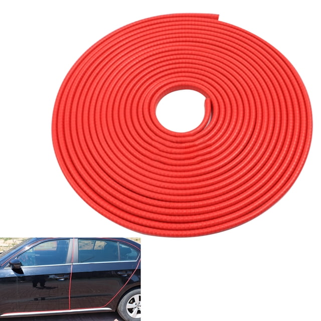 Bande de Protection de Bord de Porte de Voiture 5M, Bande Décorative Anti-Collision et Résistante aux Rayures en PVC + Tôle, Disponible en Noir, Rouge, Bleu pour Protection de Carrosserie de Véhicule