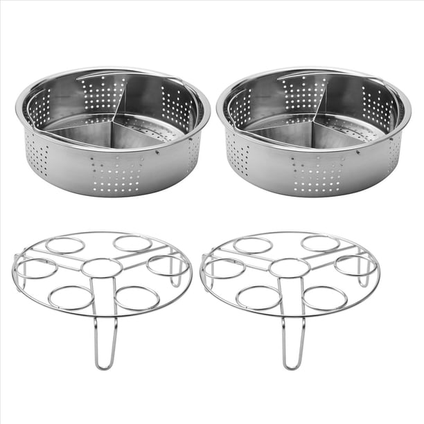 6 Piezas / Conjunto Accesorios de Olla Una Presión Cesta de Vapor de Acero Inoxidable con Rejilla para Vaporera de Huevos, Divisor para Cocinar En la Cocina