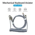 thumbnail image 3 of Cable Resorte Aviación USB Tipo C para Teclado 2 Uds (gris Plateado), 3 of 9