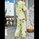 thumbnail image 5 of Conjunto de 2 Piezas de Chándal de Verano para Playa con Camisa de Corta y Botones para Mujer, Top Estampado, Pantalones Cortos de Descanso Flores de Frutas L, 5 of 10