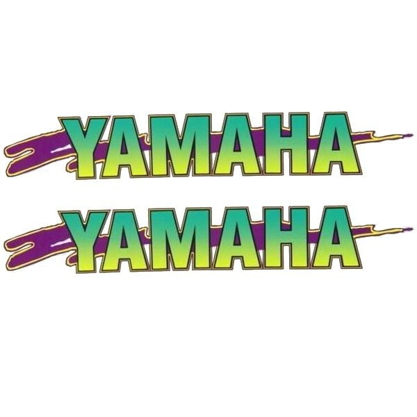 Yamaha Boat Decals 16 x 3 Inch Green Yellow Gradient Purple (Pair
