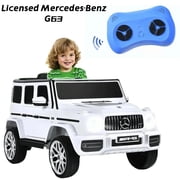 12V Kids Ride On Car w/Remote Control, Licensed Mercedes-Benz G63 Electric Vehicle Toys w/Double Open Doors, Music, Bluetooth, 2 Speeds, Wheels Suspension - White