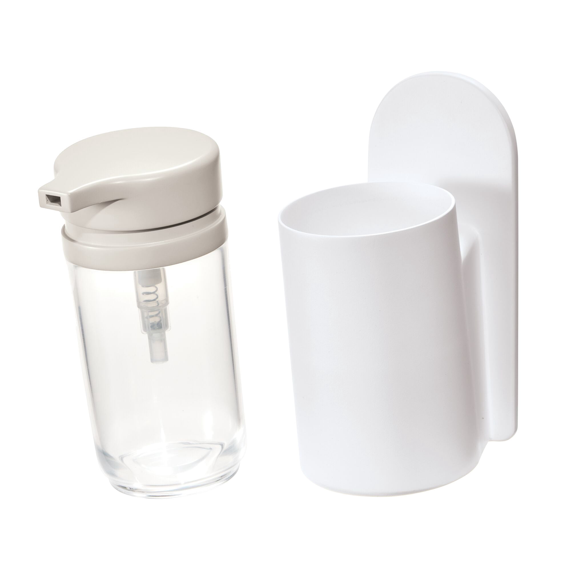 iDesign Self-Adhesive Soap Dispenser – Berkley Collection - Coconut/White