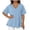 Light Blue, variant on Oversized Tshirts for Women Side Slit Half Sleeve Summer Tops Elbow Length V Neck T Shirts Loose Fit Dressy Blouses