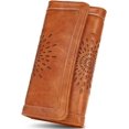 thumbnail image 1 of Womens Wallets Rfid Blocking Leather Clutch Long Wallet for Women Card Holder Phone Organizer Ladies Travel Purse Hollow Out Sunflower Design Gift, 1 of 5