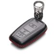 thumbnail image 1 of Vitodeco Genuine Leather Smart Key Fob Case Compatible with Toyota Rav4 2021, Camry 2022, Prius 2021, Highlander 2022, CH-R 2021, Avalon 2021, Toyota 86 2020, Mirai 2022 (3 Buttons, Black/Red), 1 of 10