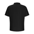 thumbnail image 5 of YLSDY Eyelet Button Collared Shirts for Men Short Sleeve T-Shirts Golf Button Collareds Summer Beach Casual Solid Color Blouse Tops Black S, 5 of 6