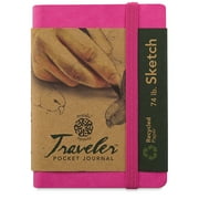 Pentalic Recycled Traveler's Sketchbook - 4-1/8" x 2-7/8", Pink