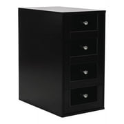 Impressions Vanity Slaystation 4 Drawer Makeup Vanity Storage Unit, Dresser Organizer (Pro Black)