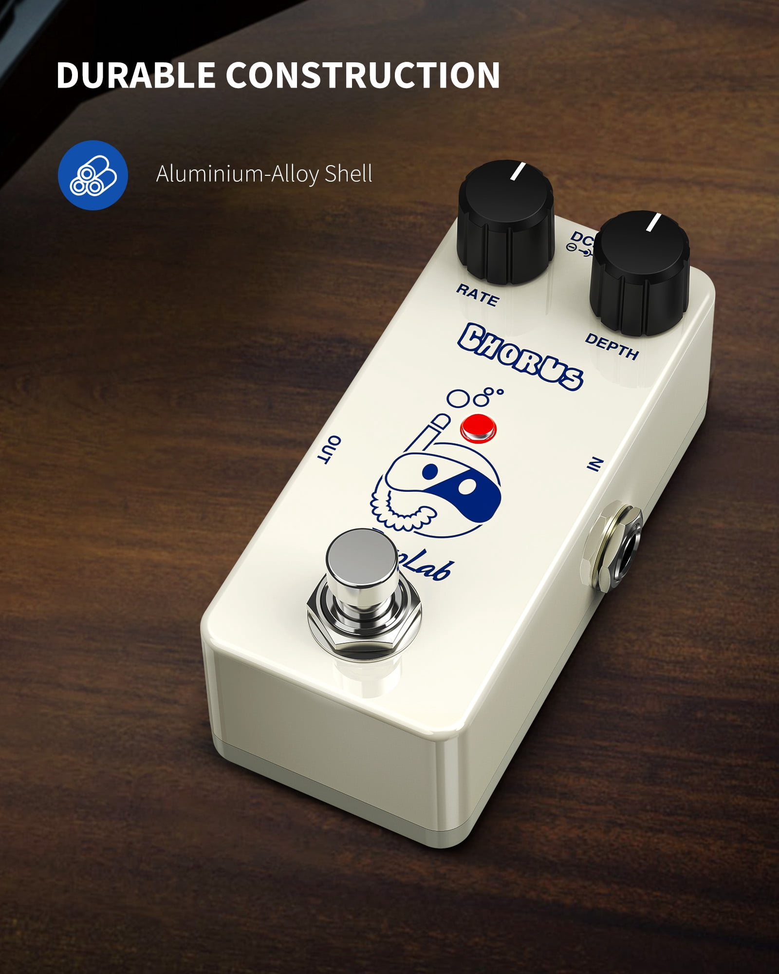 POGOLAB Chorus Pedal Chorus Guitar Pedal Mini Analog Chorus Pedal DC 9V True Bypass for Electric Guitar